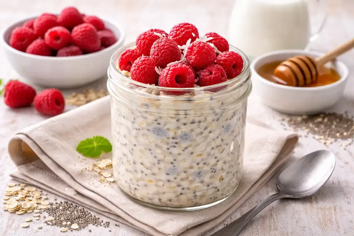 Overnight oats bez mlijeka s chia sjemenkama