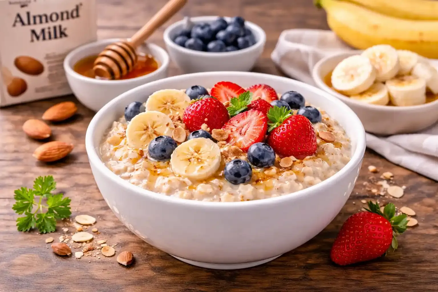 ovsenq kašu s bademovim mlijekom